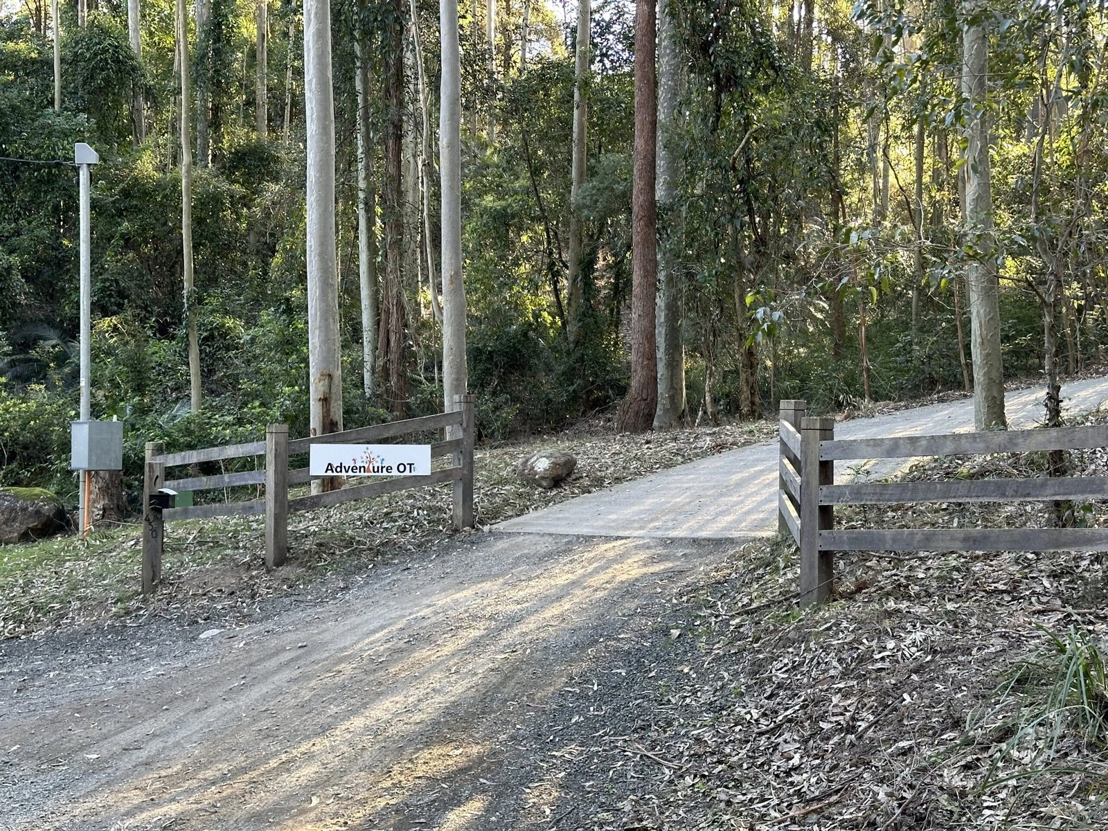 The bushland entrance to Adventure OT.